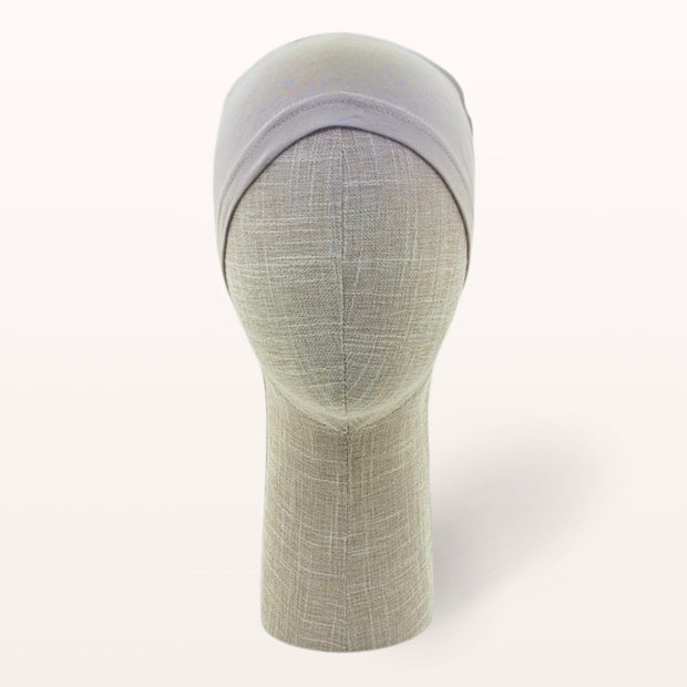 Turban de chimiothérapie Aube en coton doux beige - vue de face