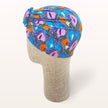 Turban de chimiothérapie Céleste en coton doux coloré - vue de profil