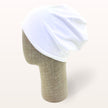 Turban de chimiothérapie Eden en coton doux blanc - vue de profil