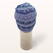 Turban de chimiothérapie Nélya en coton doux motifs ethniques noir et blanc - vue de dos