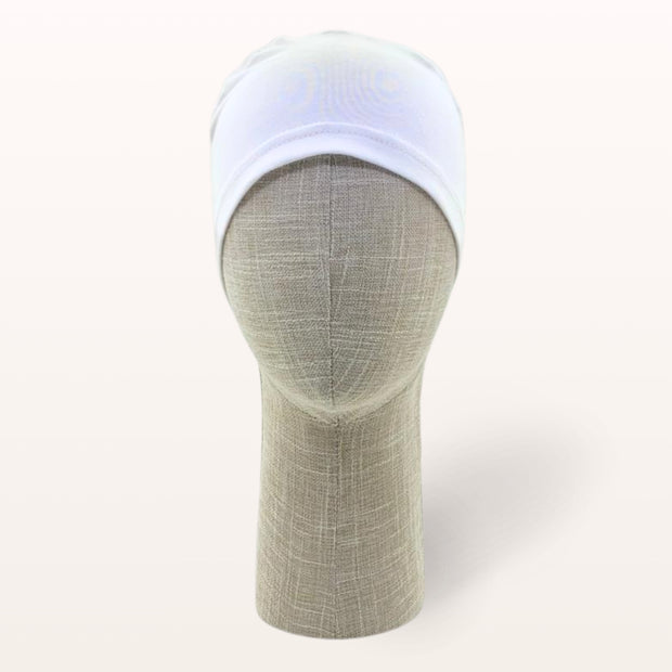 Turban de chimiothérapie Nuage en coton doux blanc - vue de face